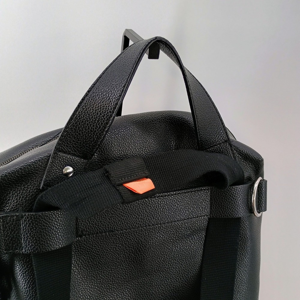 PacaPod Hartland Black Vegan Leather Diaper Bag Backpack 3-in-1 Organizer Set - Picture 8 of 14